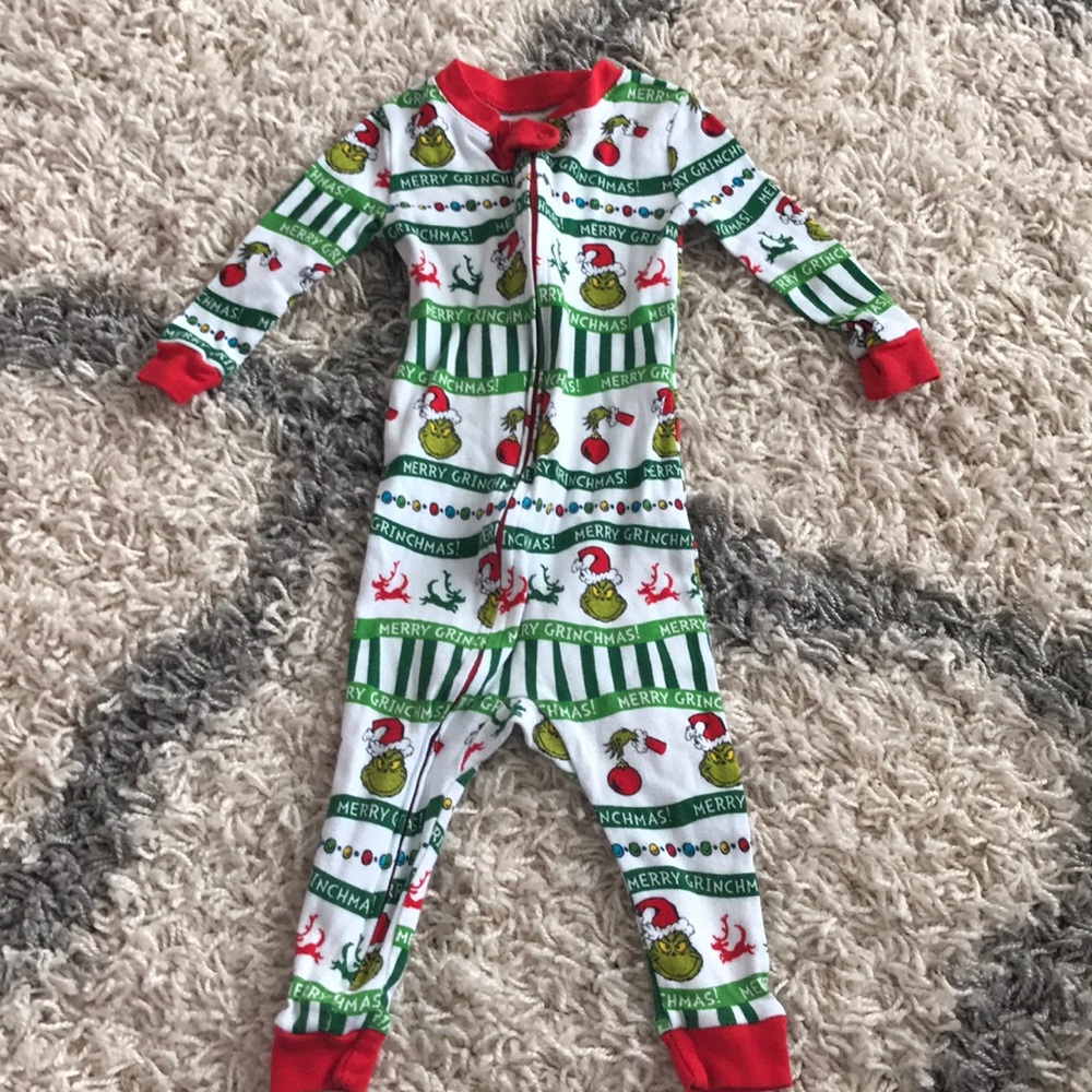 12 month grinch onsie pajamas